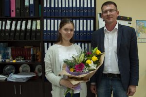 Юлия Горюшина и руководитель образовательной программы Александр Воронин